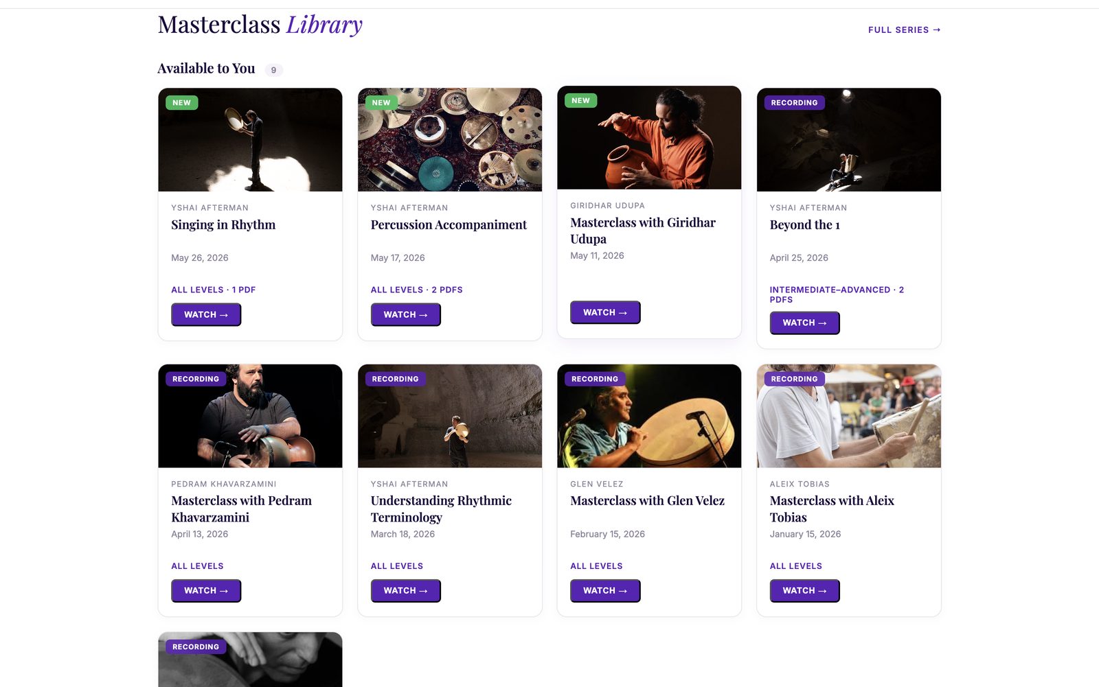 The masterclass library