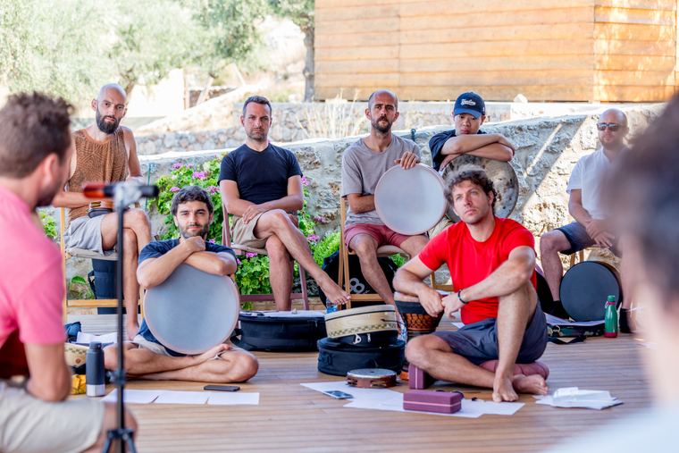 An outdoor lesson in a circle